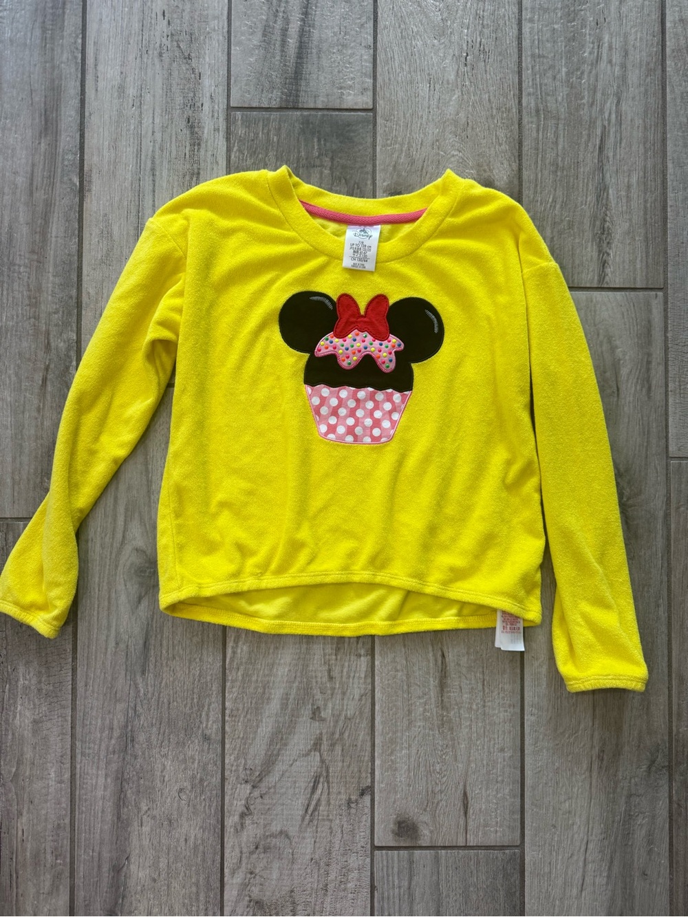 Disney Yellow Long-Sleeve Minnie Cupcake Pullover
